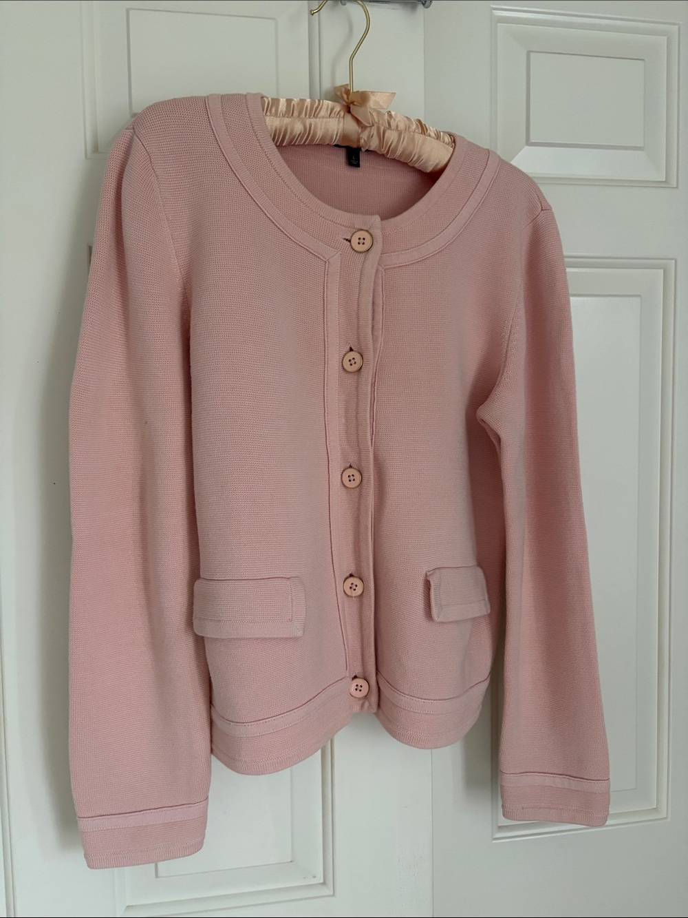 Talbots Pink Button-Front Cardigan